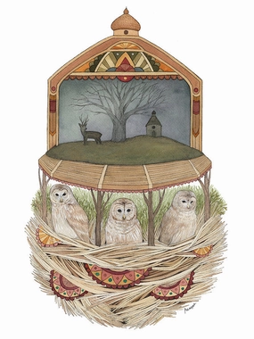 The Owls Convened - Art Print framed wall decor