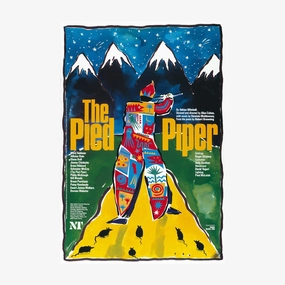 The Pied Piper 1986 Print vintage woodcut wallpaper