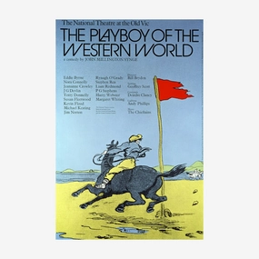 The Playboy of the Western World 1975 Print vintage woodcut wallpaper