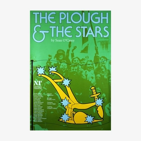 The Plough and the Stars 1977 Print vintage woodcut wallpaper
