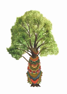 The Quilted Tree - Art Print framed wall decor