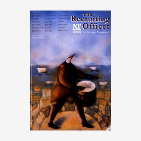 The Recruiting Officer 1992 Print vintage woodcut wallpaper