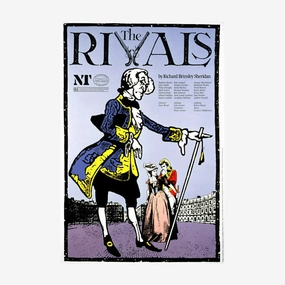 The Rivals 1983 Print vintage woodcut wallpaper