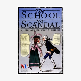 The School for Scandal 1972 Print vintage woodcut wallpaper