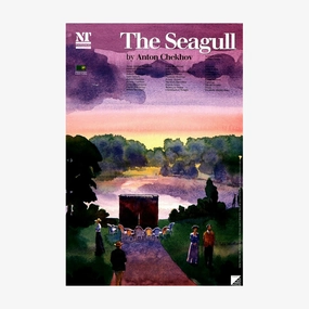 The Seagull 1994 Print vintage woodcut wallpaper