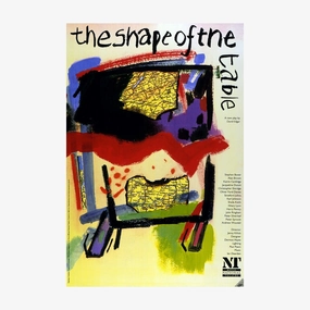 The Shape of the Table 1990 Print vintage woodcut wallpaper