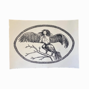 The Siren Linocut Print framed wall decor