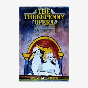 The Threepenny Opera 1986 Print vintage woodcut wallpaper