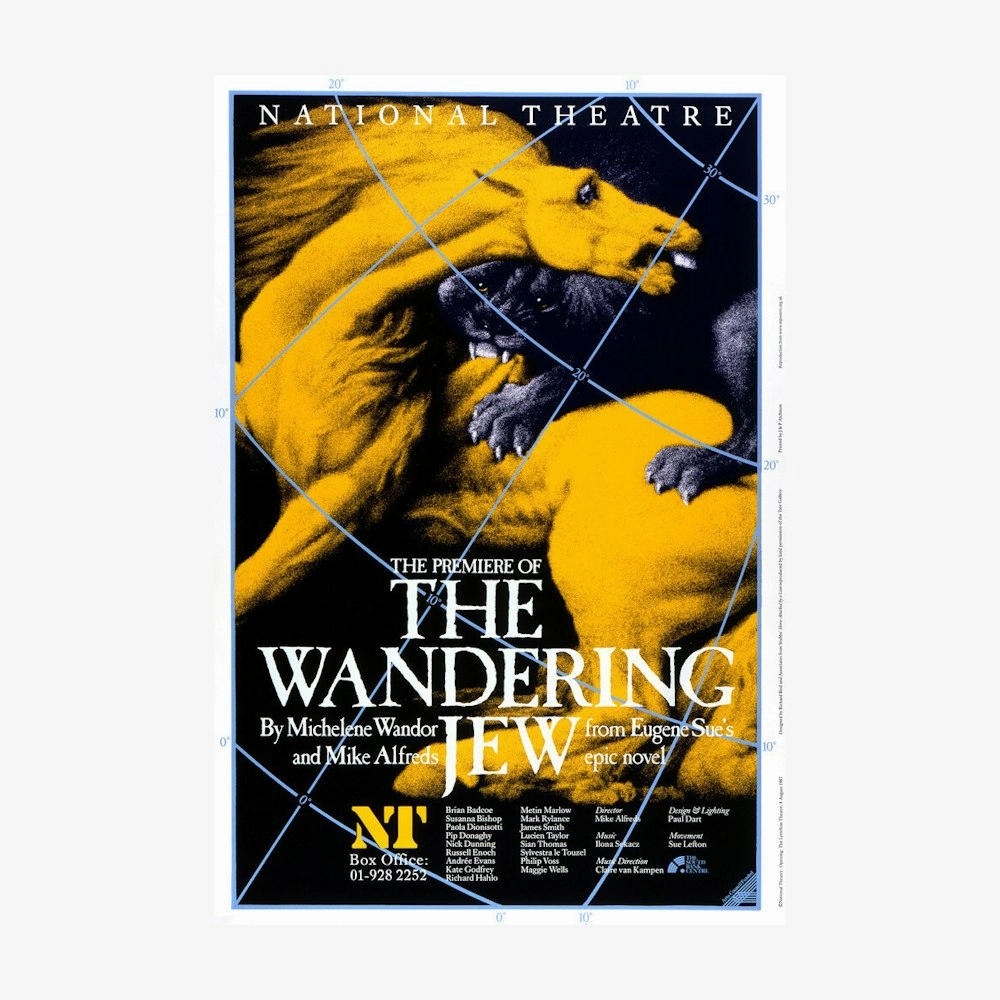 The Wandering Jew 1987 Print vintage woodcut wallpaper