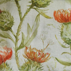 Thistle Glen Printed Linen Fabric (By The Metre) Autumn elegant table cloth  