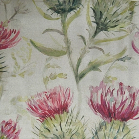 Thistle Glen Printed Linen Fabric (By The Metre) Summer elegant table cloth  
