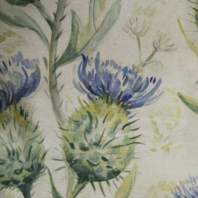 Thistle Glen Printed Linen Fabric (By The Metre) Winter elegant table cloth  