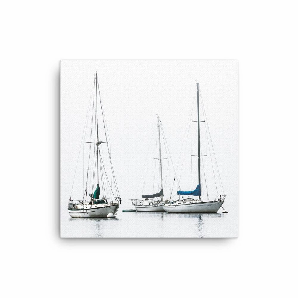 three sailboats - canvas