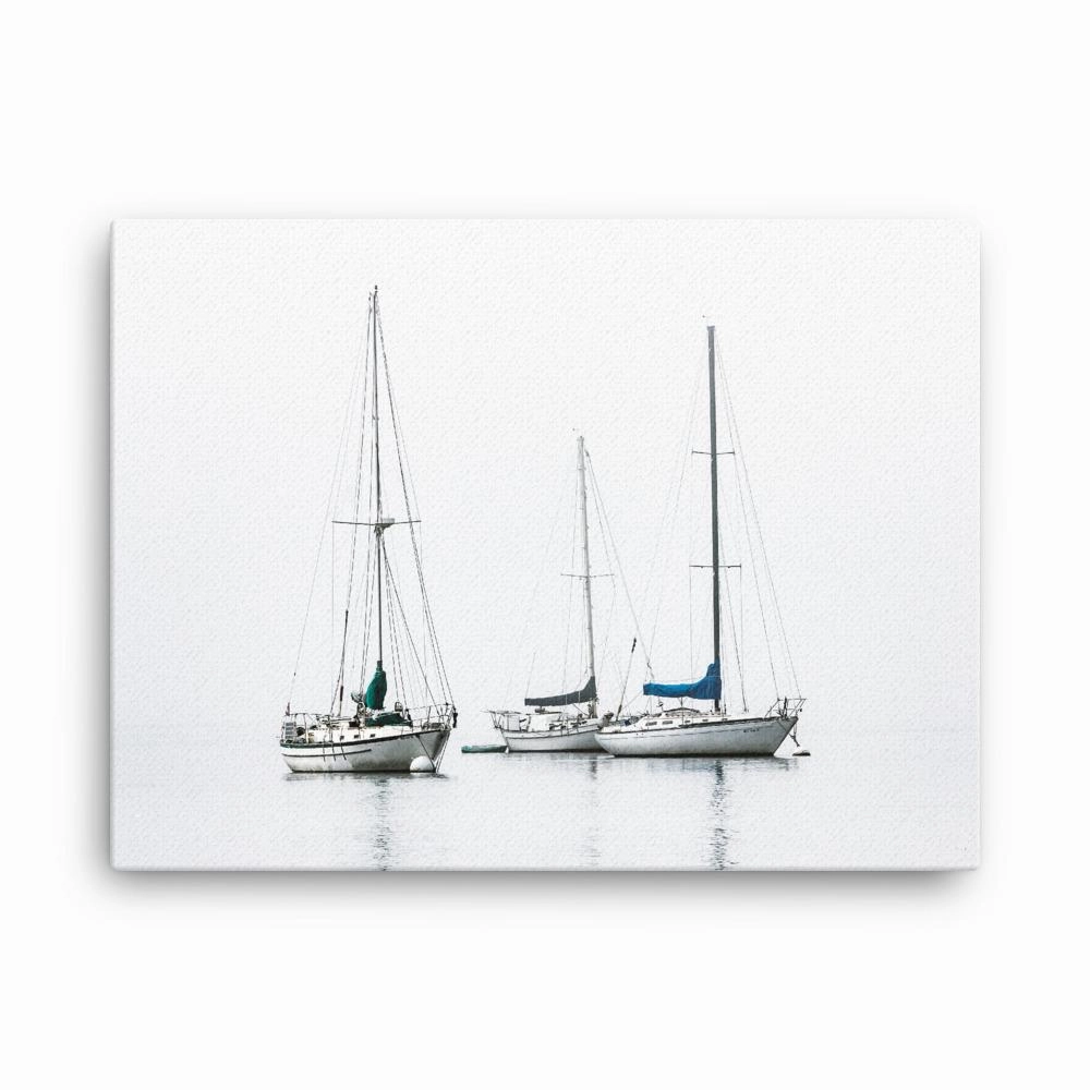 three sailboats - canvas canvas mural art