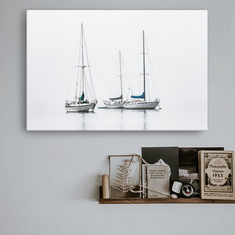 three sailboats - canvas
