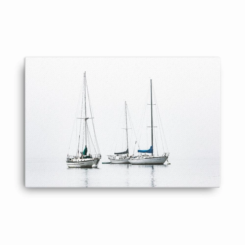 three sailboats - canvas