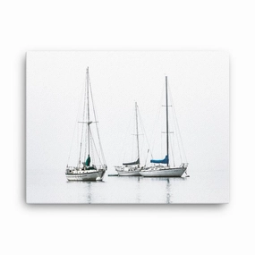 three sailboats - canvas canvas mural art