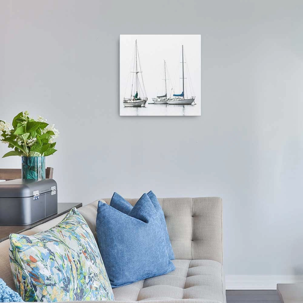 three sailboats - canvas