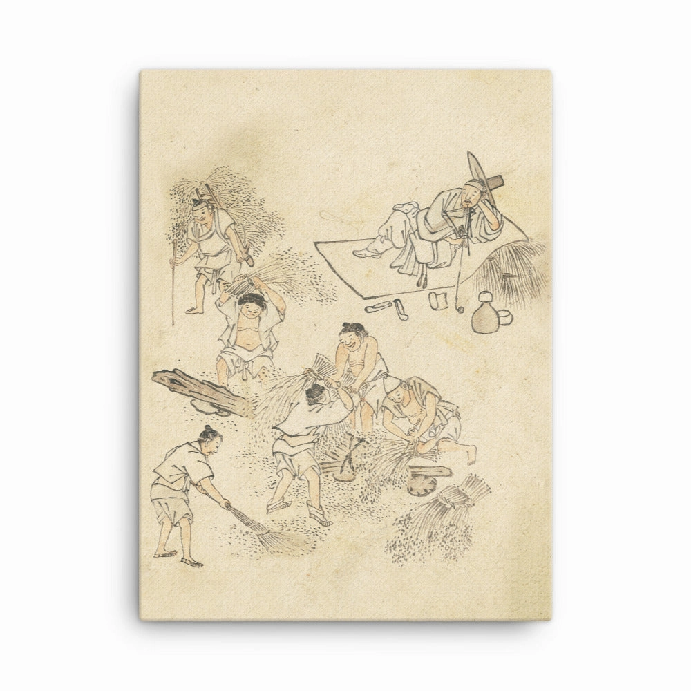 Threshing threshing, Kim Hong-do - canvas canvas mural art