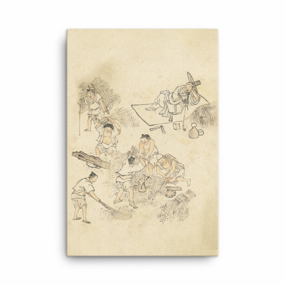 Threshing threshing, Kim Hong-do - canvas