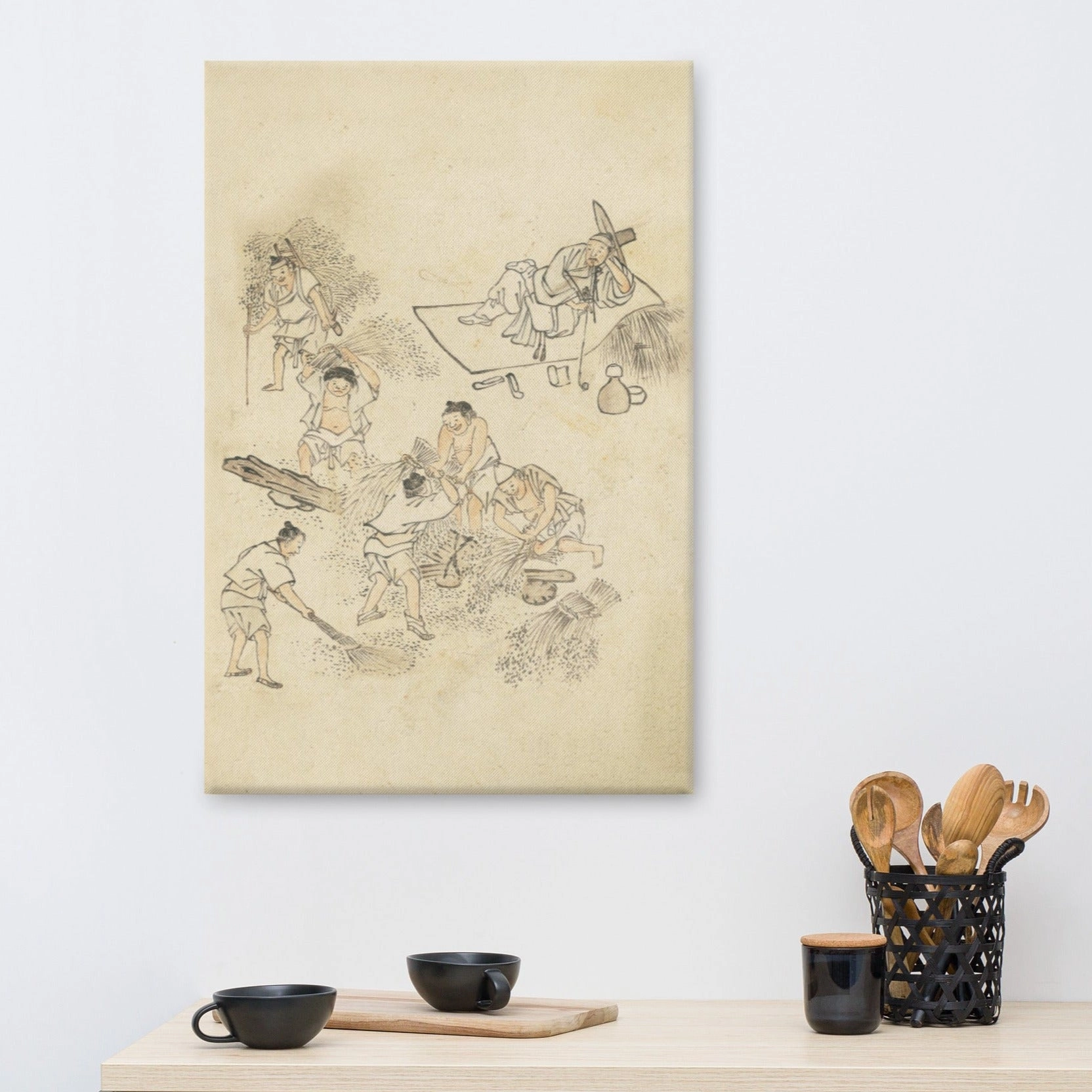 Threshing threshing, Kim Hong-do - canvas