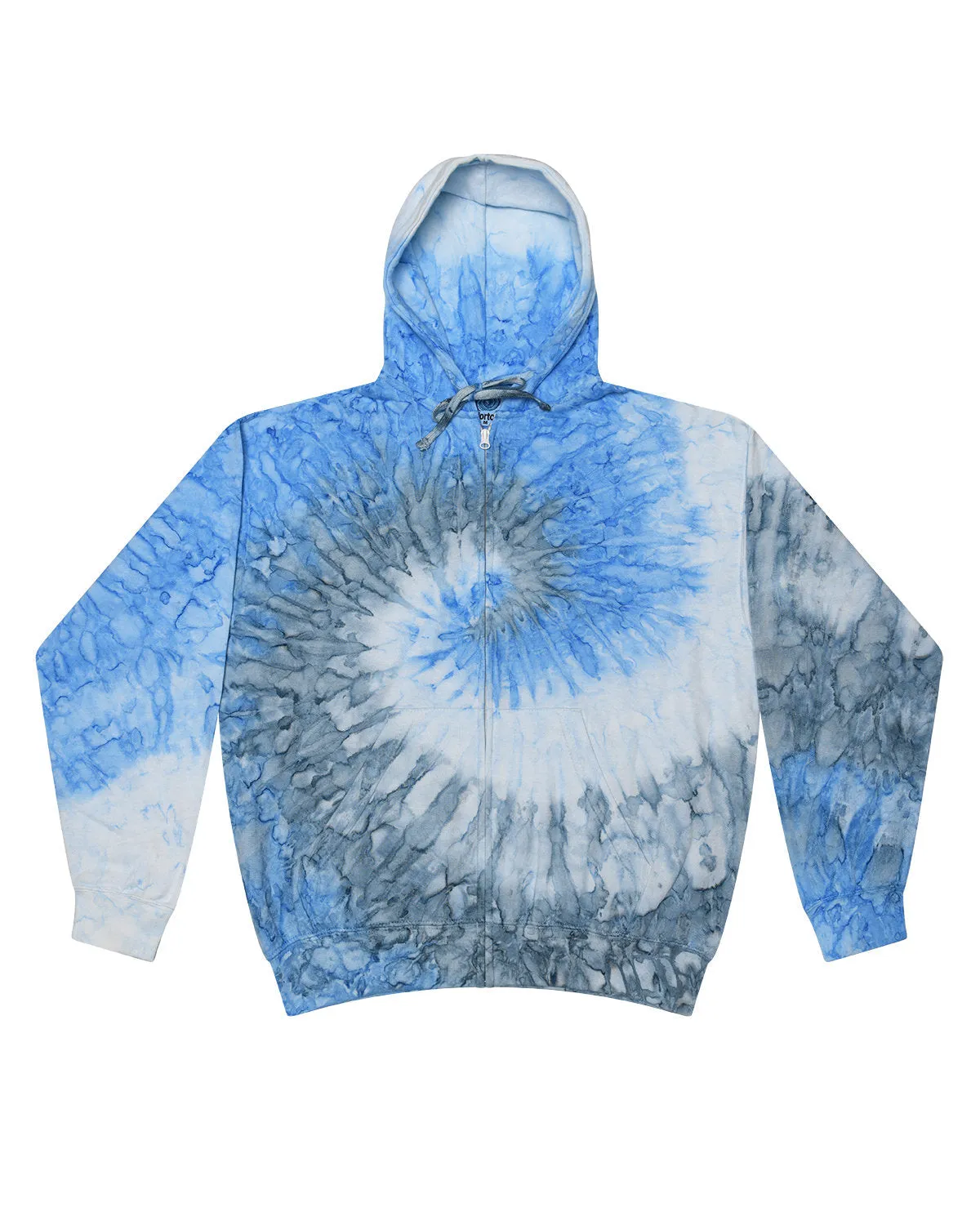 Tie-Dye CD8888 Erwachsenen-Tie-Dye-Sweatshirt mit Kapuze und Reißverschluss