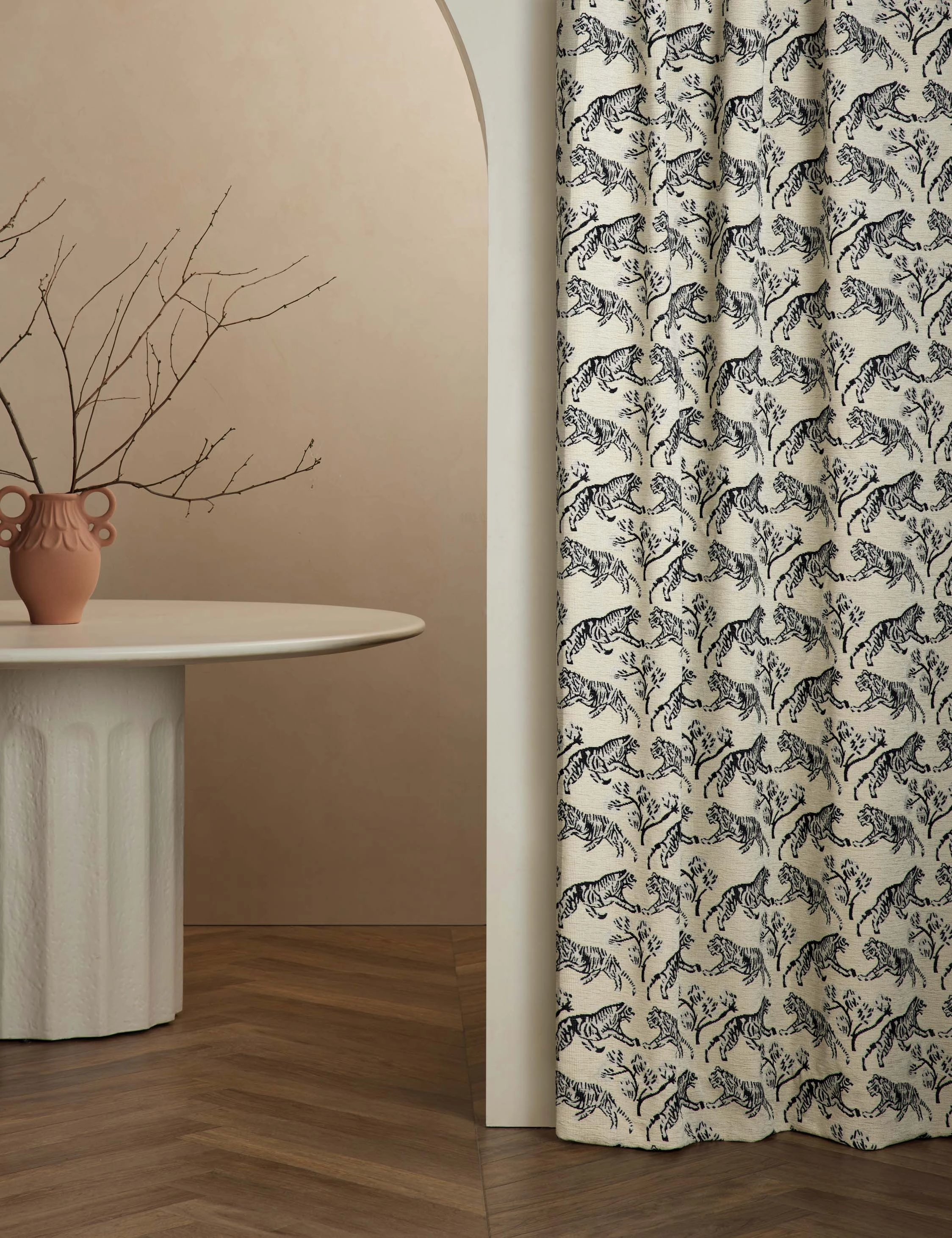 Tiger Jacquard Curtain Panel by Sarah Sherman Samuel