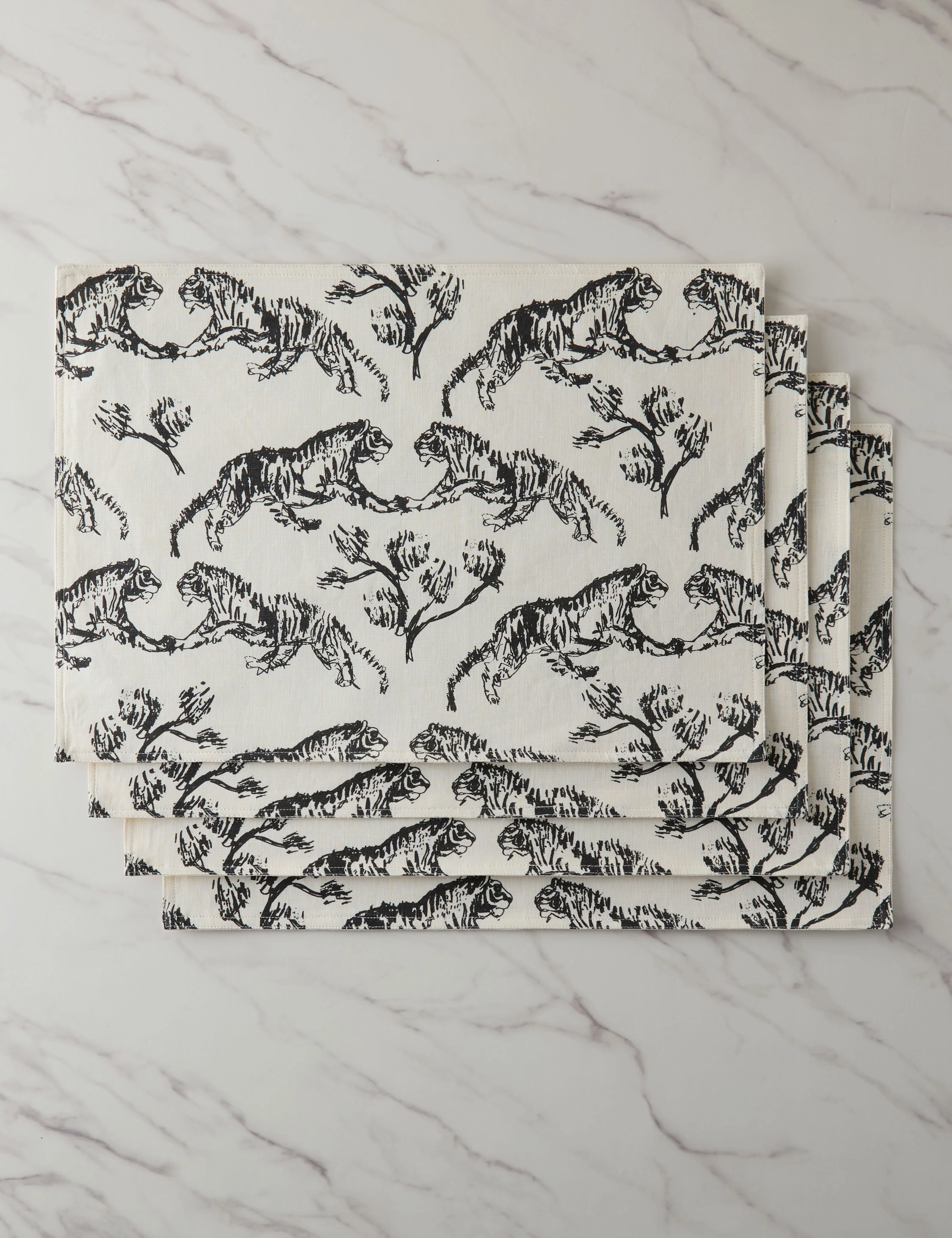 Tiger Linen Placemats (Set of 4) by Sarah Sherman Samuel decorative tabletop item