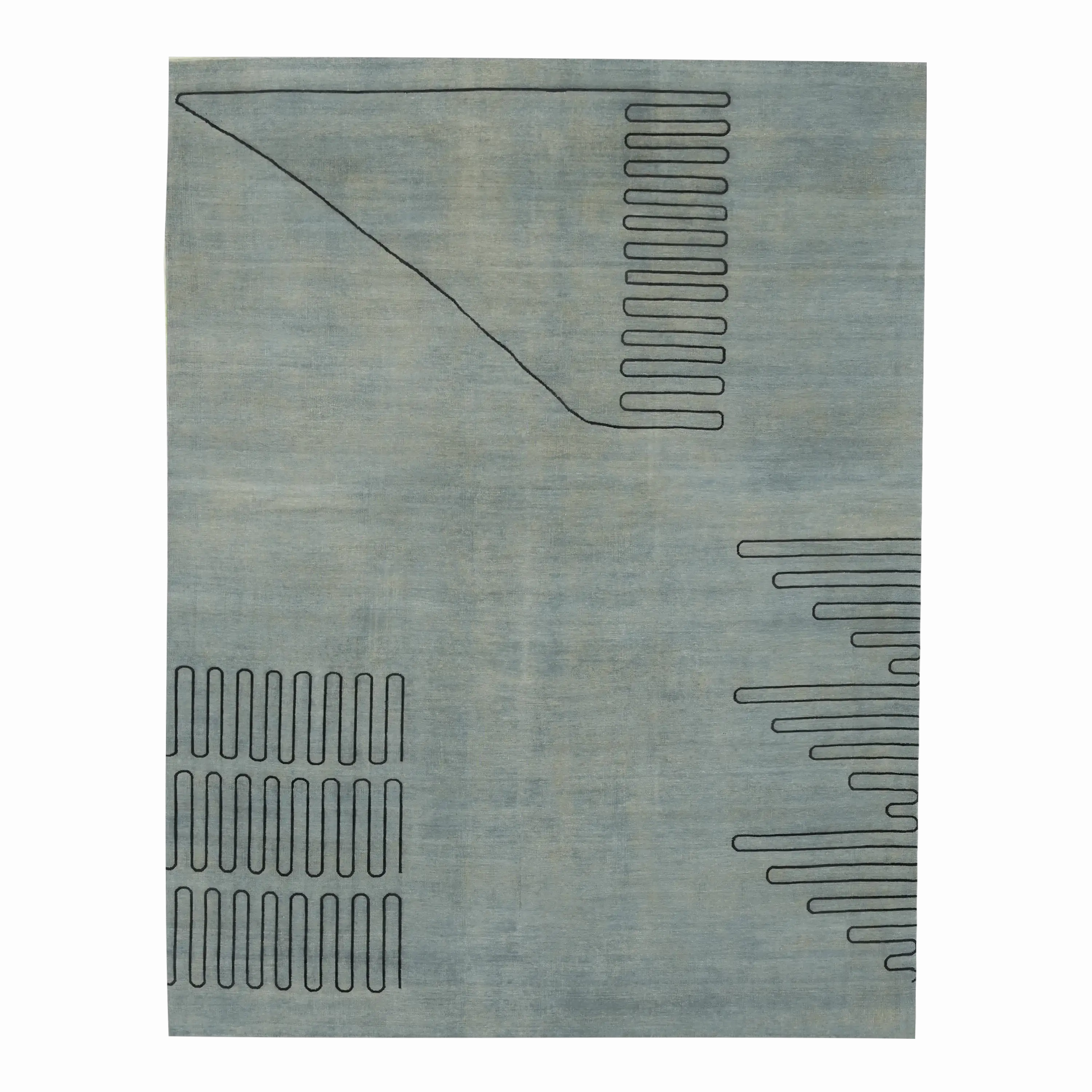 TP 10 Blue/Black minimalist everyday rug