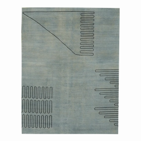TP 10 Blue/Black minimalist everyday rug