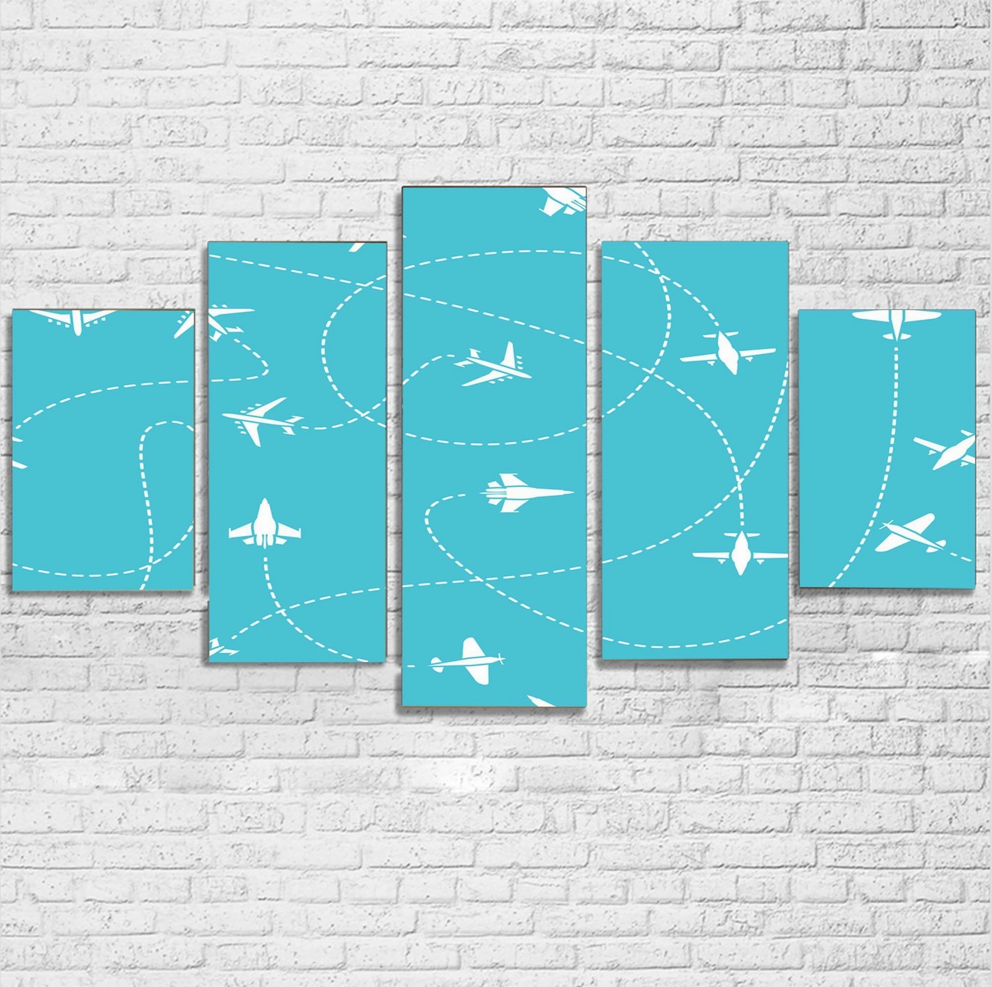 Travel The The World By Plane Multiple Canvas Poster canvas mural art
