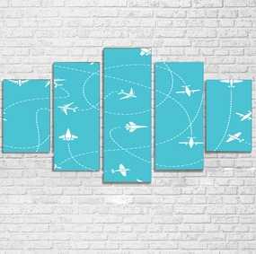 Travel The The World By Plane Multiple Canvas Poster canvas mural art