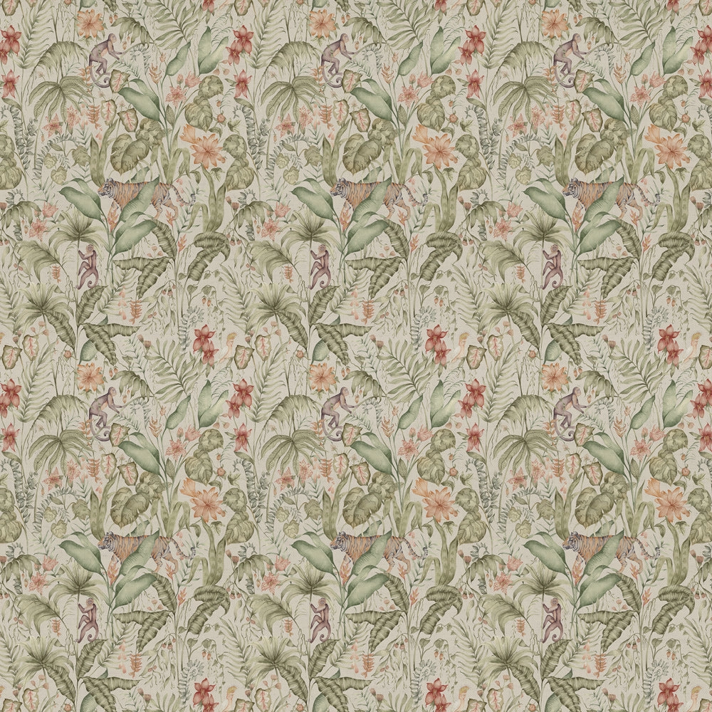 Tropical Utopia Printed Cotton Fabric Green