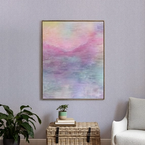Tulla Elderberry Framed Canvas Stone patterned fashion rug  
