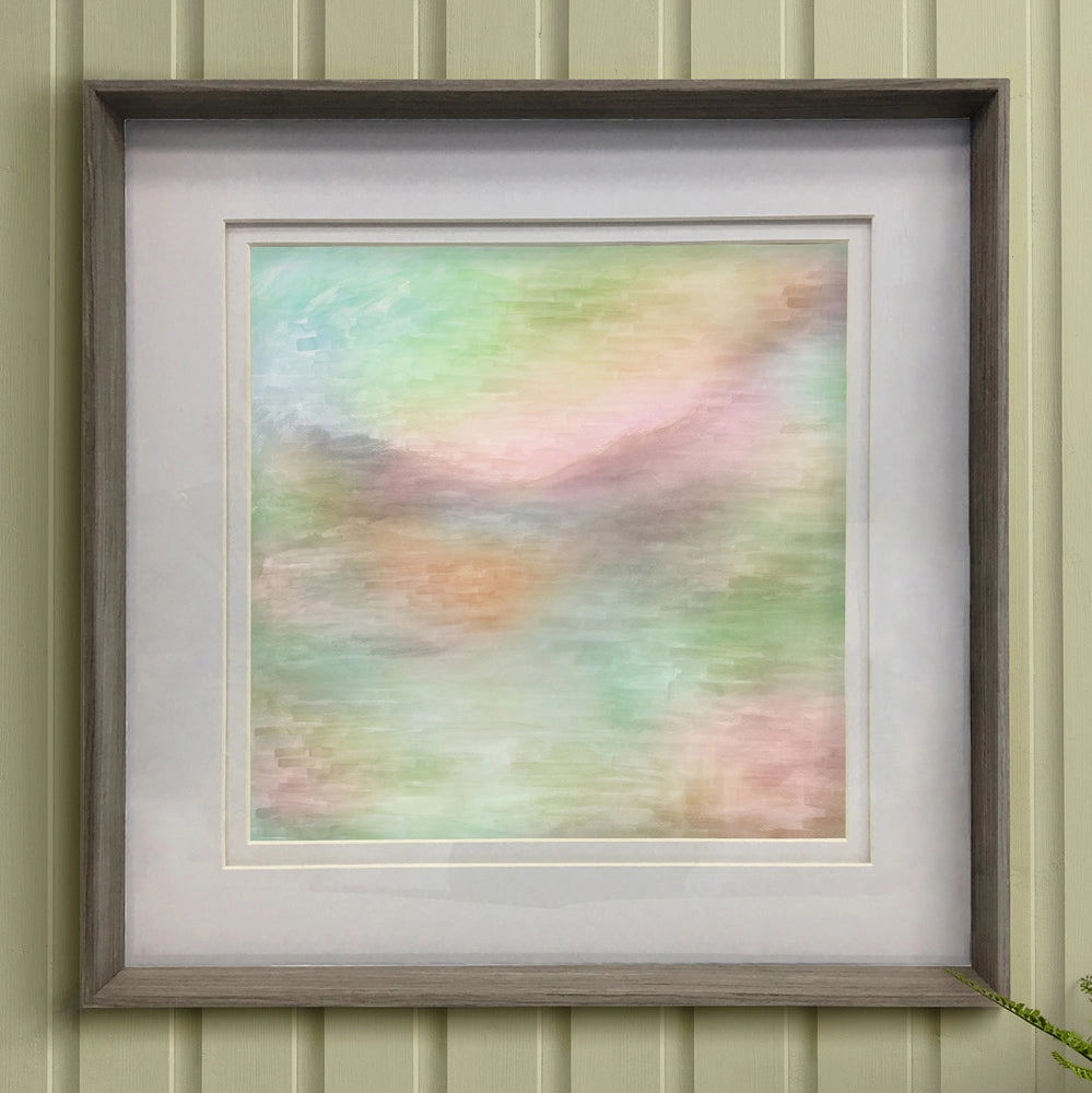 Tulla Framed Print Nut/Eucalyptus patterned fashion rug  