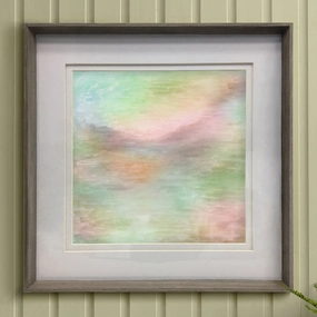 Tulla Framed Print Nut/Eucalyptus patterned fashion rug  