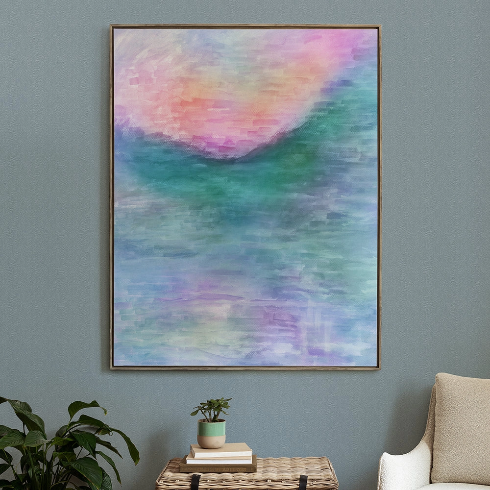 Tulla Hibiscus Framed Canvas Stone