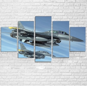 Two Fighter Jets  Printed Multiple Canvas Poster canvas mural art