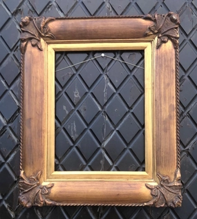 TWO TONED GOLD FRAME WITH ORNATE CORNERS interior room decor