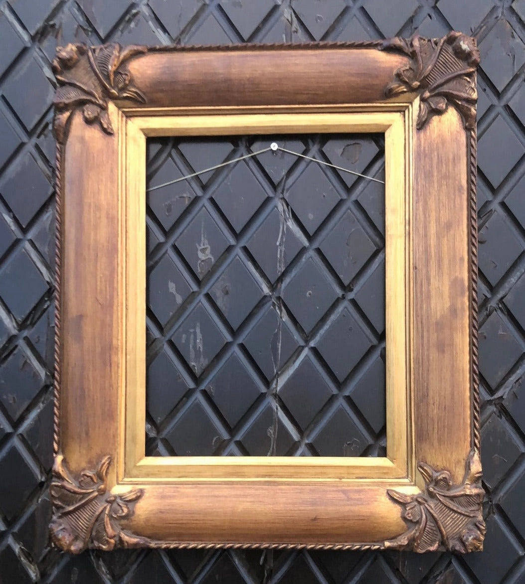 TWO TONED GOLD FRAME WITH ORNATE CORNERS interior room decor