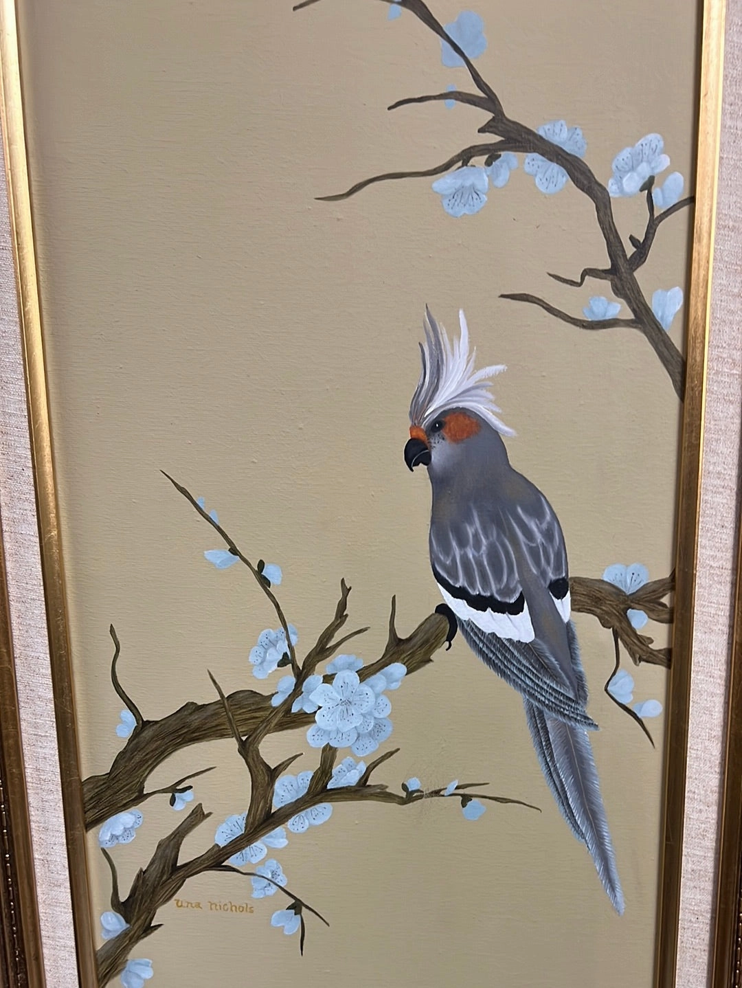 UNA MAY NICHOLS ORIGINAL COCKATOO PAINTING