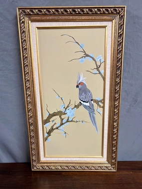 UNA MAY NICHOLS ORIGINAL COCKATOO PAINTING classic mural painting
