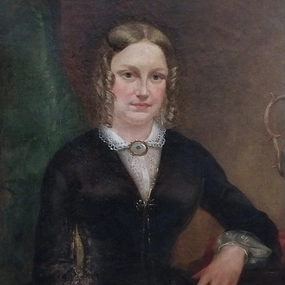UNFRAMED OIL PAINTING OF A YOUNG WOMAN classic mural painting
