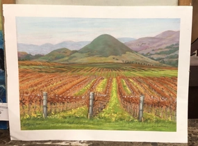 UNFRAMED PRINT OF VINEYARD BY DON HAWTHORNE 2/200 interior room decor