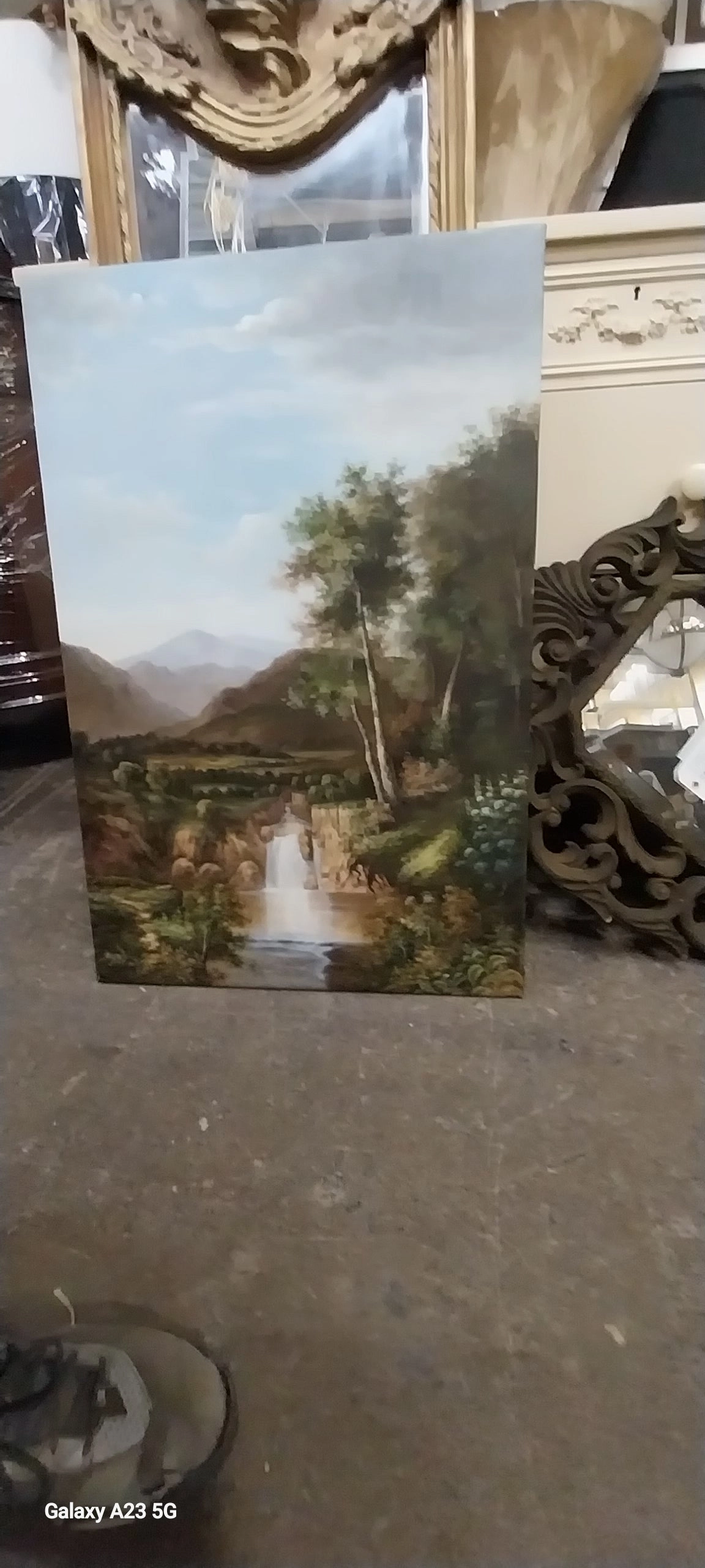 UNFRAMED VERICAL LANDSCAPE OIL PAINTING