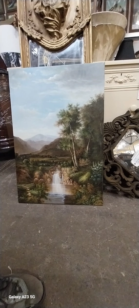 UNFRAMED VERICAL LANDSCAPE OIL PAINTING classic mural painting