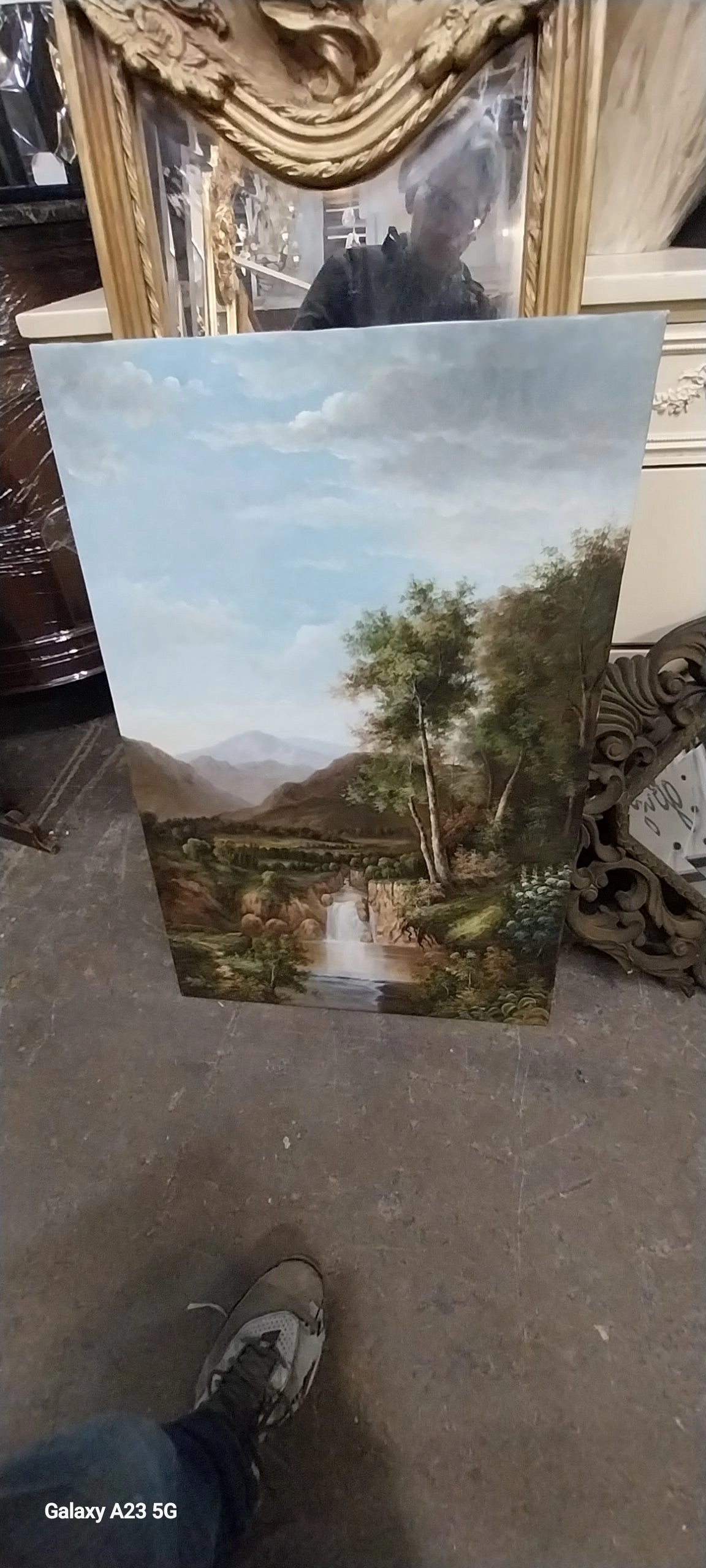 UNFRAMED VERICAL LANDSCAPE OIL PAINTING