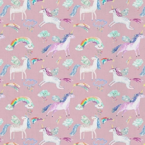 Unicorn Dance Printed Cotton Fabric (By The Metre) Blossom elegant table cloth  