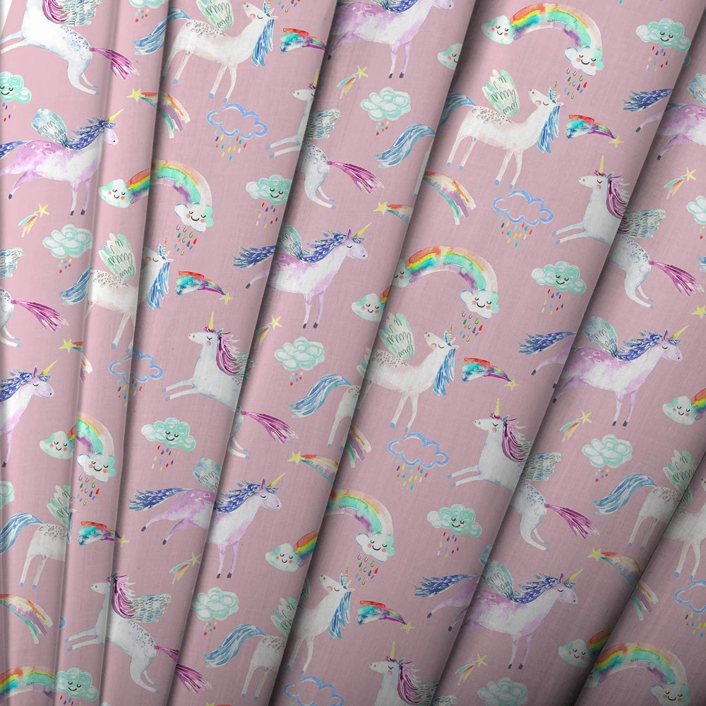 Unicorn Dance Printed Cotton Fabric (By The Metre) Blossom