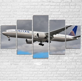 United Airways Boeing 777 Printed Multiple Canvas Poster canvas mural art